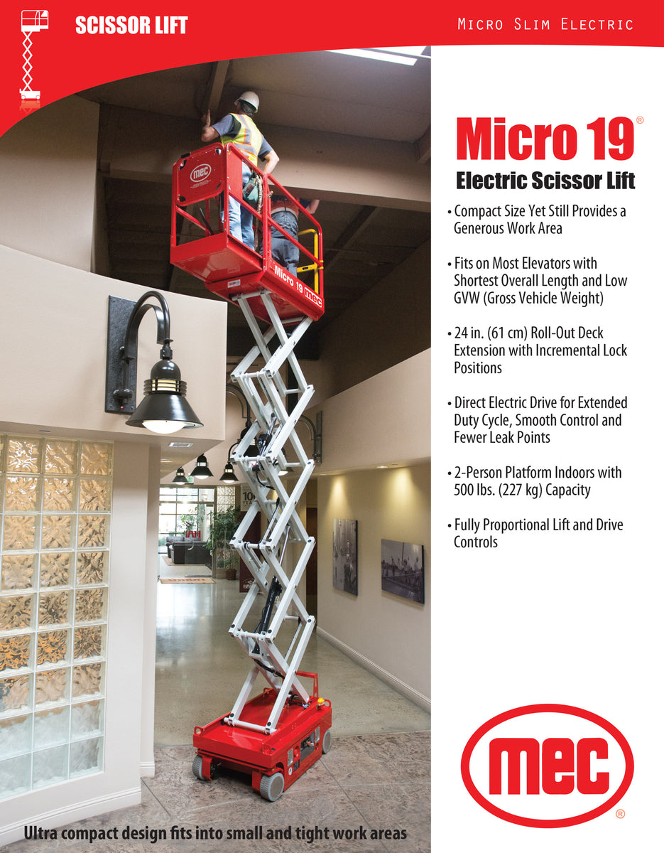 19 ft, Electric, Scissor Lift For Rent High Reach 2