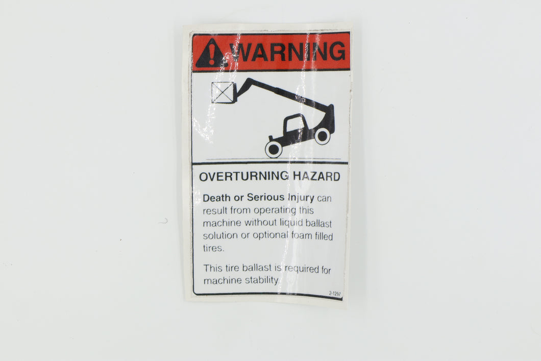 DECAL, OVERTURNING HAZARD, TIR