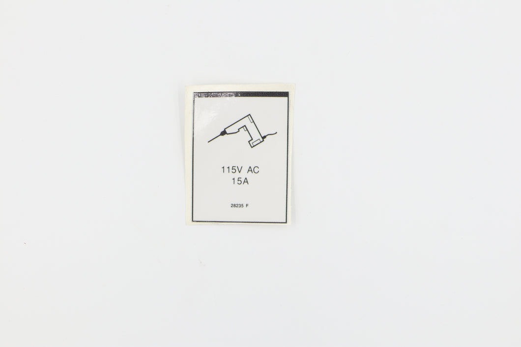 DECAL, POWER TO PLATFORM 115V**