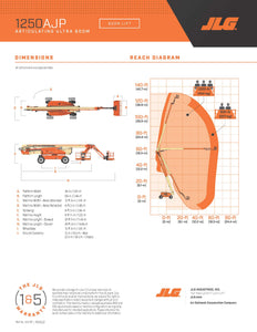 125 ft, Diesel, Articulating Boom Lift For Sale